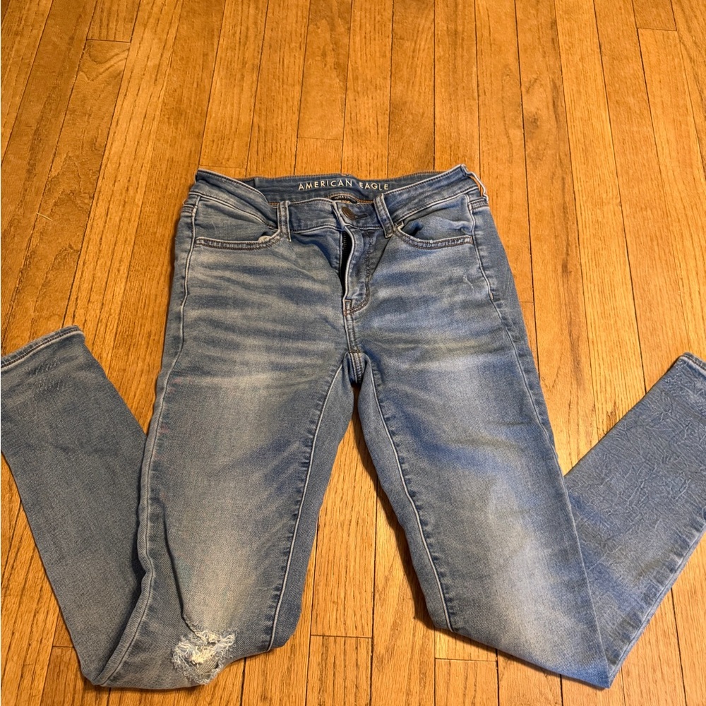American Eagle Outfitters Women's Light Blue Skinny Jeans